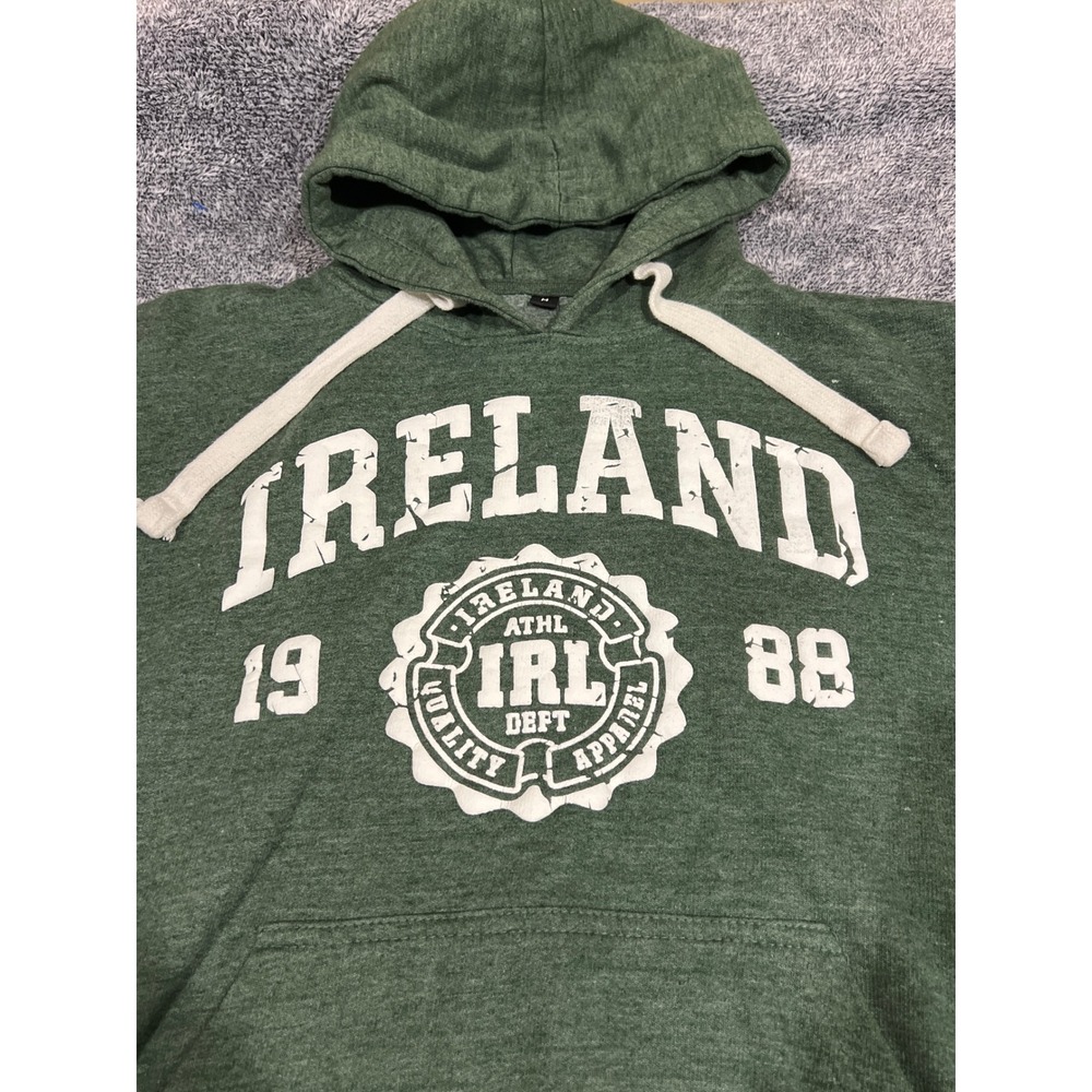 Ireland Athl Dept 1988 Green Heathered Pullover Graphic Hoodie Mens Medium